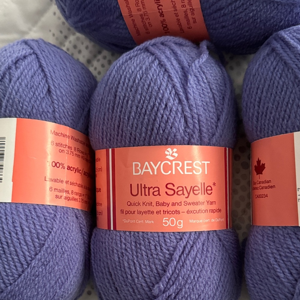 Baycrest Ultra Sayelle Purple Yarn set of 8